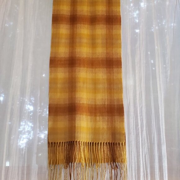 100% Cashmere Nordstrom Plaid Scarf Men's | Women's NWOT - Picture 3 of 6